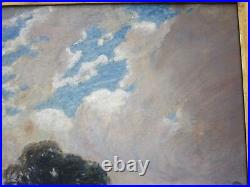 Antique Masterful American Landscape Painting With Ornate Large Frame 14 By 18