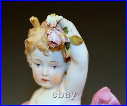 Antique Meissen Allegorical Day Figure Porcelain German Signed Large 14 Repairs