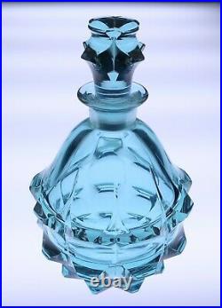 Antique Moser Signed Alexandrite Glass Decanter Large Perfume Bottle Neodymium