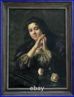 Antique Napoleone Luigi Grady (1860-1949) Oil Painting A Beautiful Lady Signed