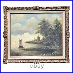 Antique Oil Painting Original Tallinn Towers Estonia 1800s Signed H. Bokman