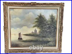 Antique Oil Painting Original Tallinn Towers Estonia 1800s Signed H. Bokman