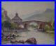 Antique Oil Painting Signed Gaston MOREAU (1885-) Landscape and Bridge