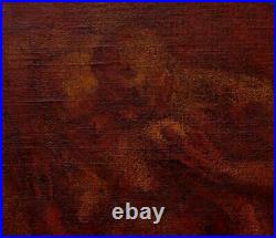 Antique Oil on Burlap Canvas Painting Belgian School Signed Luc Lafnet 20th C