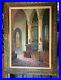 Antique Oil on Canvas Painting by G. Winkelberg Temple Architecture Pillars
