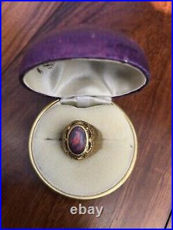 Antique Or Vintage 18ct Yellow Gold Large Opal Ring Signed M Buccellati Italy