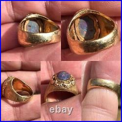 Antique Or Vintage 18ct Yellow Gold Large Opal Ring Signed M Buccellati Italy