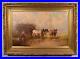 Antique Painting of a Pastoral Scene with Cows/Oxen by P. Schouten (1860-1922)