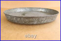 Antique Primitive Hand Wrought Large Plate Bowl Cookware Kitchenware Signed 1906