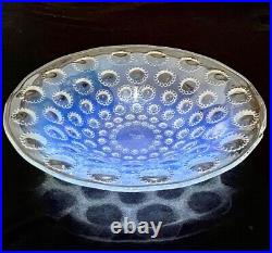 Antique Rene Lalique ASTERS Opalescent Large Glass Bowl 10in France Signed c1935