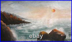 Antique Russian Large Oil Painting Seascape Signed