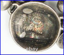 Antique Signed Nestor Taxco Large Pendant 925 Sterling Onyx Inlay Necklace