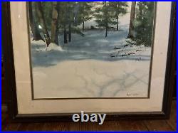 Antique Signed Painting B. H. Horton Brown County Indiana Watercolor Framed VTG