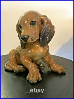 Antique Signed ROSENTHAL Dachshund Puppy Dog Figurine by Th. Karner Germany Large