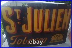 Antique St Julien Tobacco Large Porcelain General Store Promotional Sign
