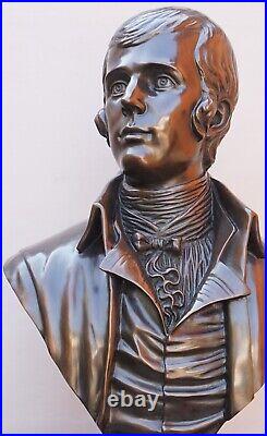 Antique Style Large Life Size Heavy Bronze Sculpture Robert Burns Signed Cornell