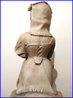 Antique Superb & Large 35´´ Italian Marble Young Girl Sculpture Signed Dante Zoi