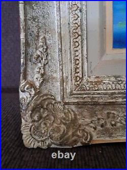 Antique Vintage Gesso Wood Frame Original Oil Painting Still Life Signed