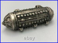 Antique YEMENITE YEMAN LARGE SIGNED SILVER AMULET SPECTACULAR FILIGREE WORK