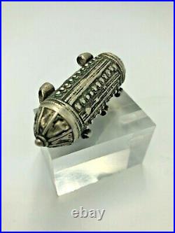 Antique YEMENITE YEMAN LARGE SIGNED SILVER AMULET SPECTACULAR FILIGREE WORK