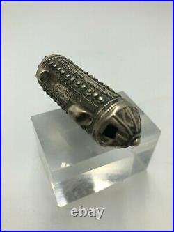 Antique YEMENITE YEMAN LARGE SIGNED SILVER AMULET SPECTACULAR FILIGREE WORK