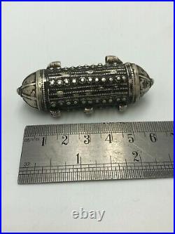 Antique YEMENITE YEMAN LARGE SIGNED SILVER AMULET SPECTACULAR FILIGREE WORK