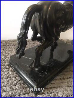 Antique bronze horse/The Mattei/Signed P. J. Mene/Statue/After Giambologna/Marble
