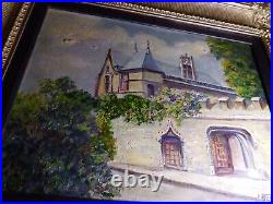 Antique signed oil painting 16 x 20 original FRANCHETTE MUSEE DE Cluny MUSEUM