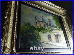 Antique signed oil painting 16 x 20 original FRANCHETTE MUSEE DE Cluny MUSEUM