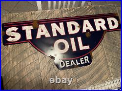 Antique style Barn Find Look Standard Oil dealer Sales service sign Large Size