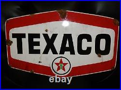 Antique style porcelain look Texaco Star dealer service gas station large sign