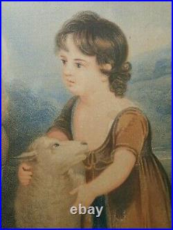 Antoine Cardon (1772-1813/belgium) 1801'sheep Shearer' Hnd Clrd Lg Engrvd Print