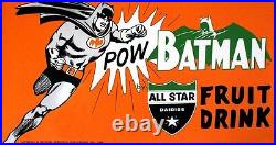 Batman All-Star Fruit Drink Large Store Sign 1966 VF/VF+ 1966 24 x 44