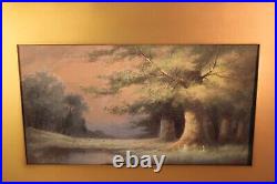 Big Antique Watercolor Landscape Signed Matted Victorian Country Gouache