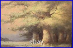 Big Antique Watercolor Landscape Signed Matted Victorian Country Gouache