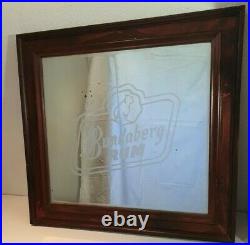 Bundaberg Rum Bar Sign Mirror Vintage Collectable Wooden Frame Australia