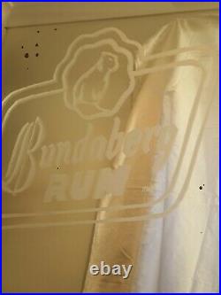 Bundaberg Rum Bar Sign Mirror Vintage Collectable Wooden Frame Australia