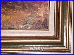 Clara Inness Signed Fall River Scene Antique Landscape Oil Painting