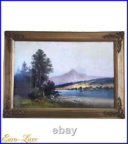Clarence Braley 1854-1925 Signed Scenic Landscape Watercolor Painting Antique