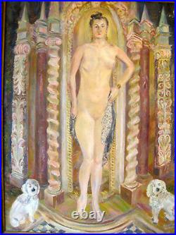 Colorful Annita Delano portrait of Nude with Dogs