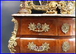 Complete Set! Large 18thC Vase, Signed Louis XV Commode, Candelabra, Mirror
