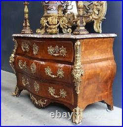 Complete Set! Large 18thC Vase, Signed Louis XV Commode, Candelabra, Mirror