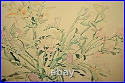 DIANA WEGE Original Vintage Signed Flower Bouquet Floral Still Life Lithograph