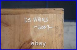 DS Whims Early American Primitive Painted Pine Bucket Bench Media Cabinet Brown