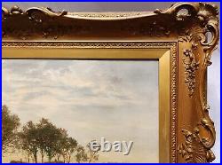 Daniel Sherrin, Large Original Signed Antique Lanscape Oil Painting On Canvas