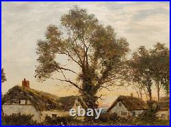 Daniel Sherrin, Large Original Signed Antique Lanscape Oil Painting On Canvas