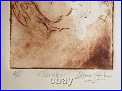 Diane Haber Intaglio Print- VINTAGE EARLY 1980'S Artist Signed Artist Proof