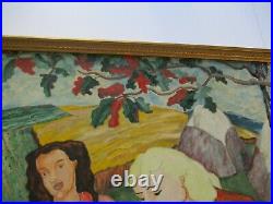 Ede Else Painting Large Oil Portrait Antique Vintage American Impressionist Rare