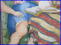 Ede Else Painting Large Oil Portrait Antique Vintage American Impressionist Rare