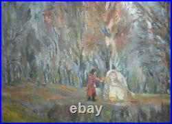 European Art, Antique Oil Painting, Forest Landscape